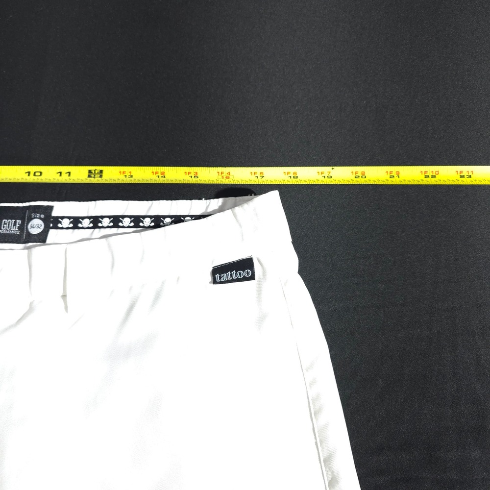 Tattoo Golf Performance Mens White Cotton Flat Front Golf Pants Size 34x32 - Picture 7 of 12